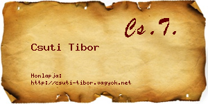 Csuti Tibor névjegykártya